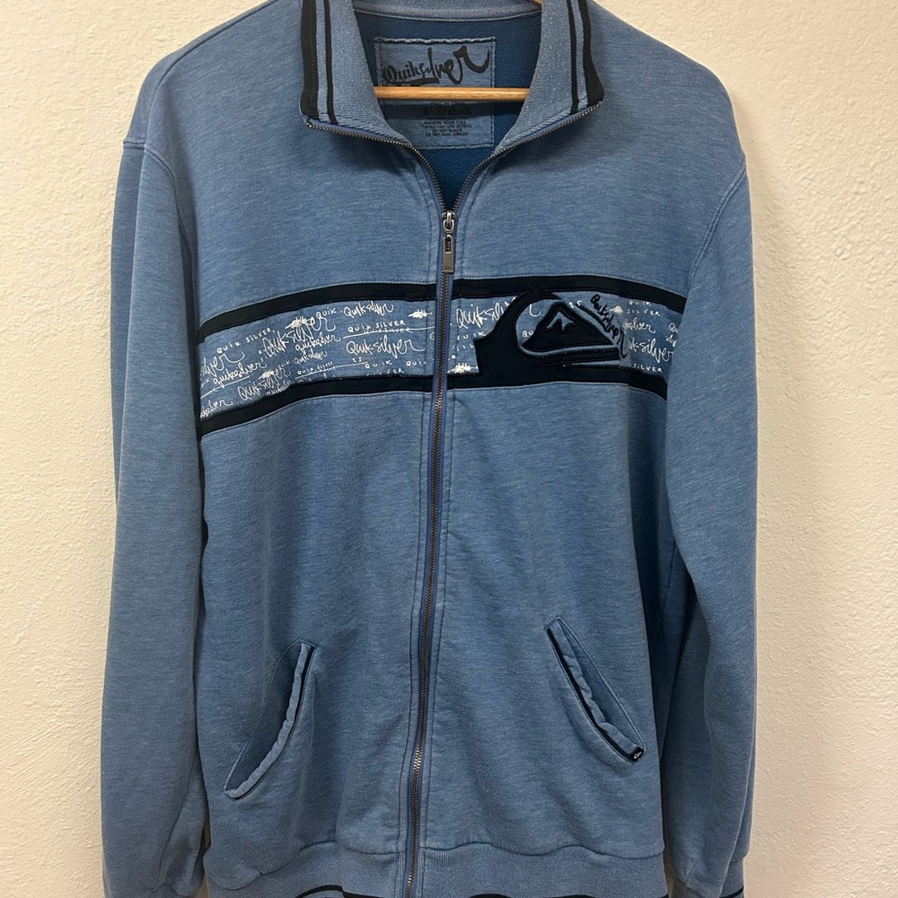 Quiksilver Blue Zip Up Sweater